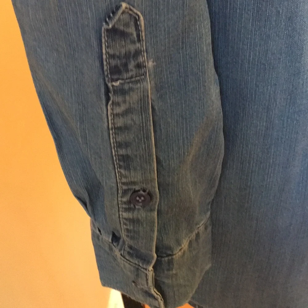 PRE-OWNED CELEBRITY PINK JEAN TUNIC SHIRT - Picture 8 of 8